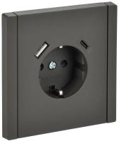 Розетка FORTE&PIANO FP347 16А USB A+C 18Вт с заземл. защ. шторки винт. крепл. сер. IEK FP-R14-16-U22-018-K03