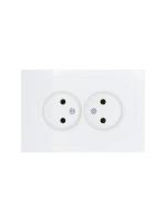 Розетка 2-м СП OSEN без заземл. ПБТ белая LEZARD 743-0200-128B