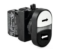 Кнопка сдвоенная (1НО+1НО) со стрелками "Влево-Вправо:(CP) черн./черн. EMAS CP101K20HHOK