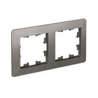 Рамка 2-м AtlasDesign Air сталь/дым. черн. SE ATN220902