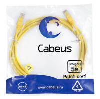 Патч-корд U/UTP кат.5E PC-UTP-RJ45-Cat.5e-3m-YL 2xRJ45/8p8c неэкранир. PVC 3м желт. Cabeus 7683c
