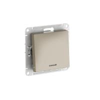 Выключатель 1-кл. AtlasDesign (сх. 1а) 10AX с подсветкой быстрозажим. клем. механизм шампань SE ATN000513S