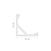Комплект углового алюминиевого профиля с рассеивателем 16х16мм 2м Rexant 146-402