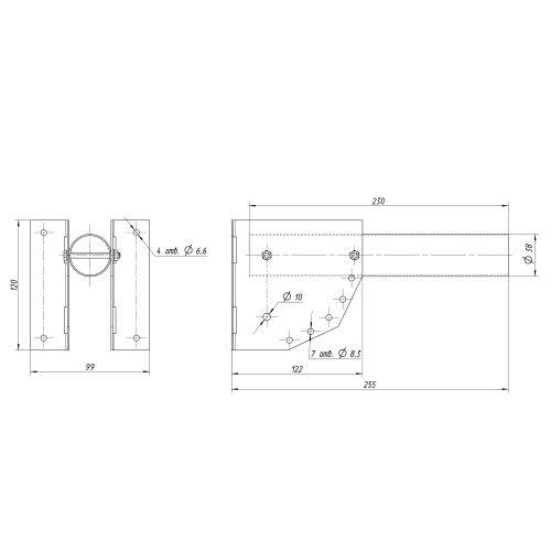 Кронштейн для уличного светильника SPP-AC2-0-230-038 с переменным углом 270мм d38мм Эра Б0057533