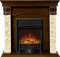 Royal Flame Каминокомплект Dublin STD SFT (Разборный) - Темный дуб / Сланец с очагом Fobos FX M Black RC