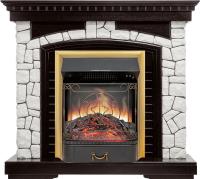 Royal Flame Каминокомплект Glasgow - Венге / Белый с очагом Majestic FX Brass