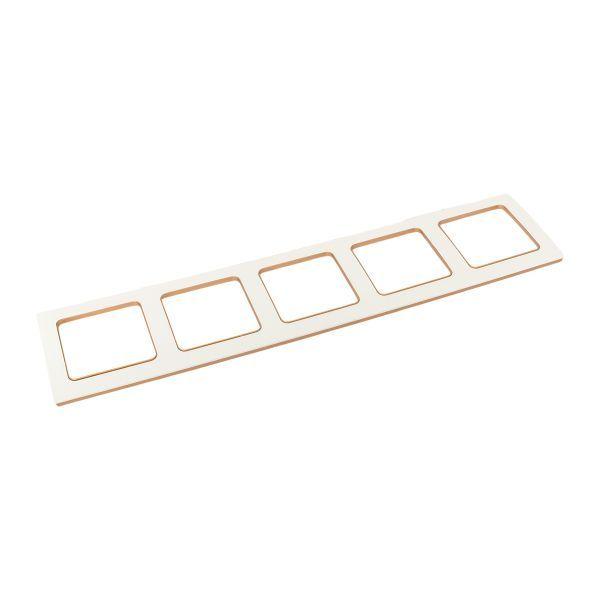 Рамка 5-м Стокгольм бел. с линией цвета шампань EKF EAM-G-306-20