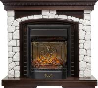 Royal Flame Каминокомплект Glasgow - Темный дуб / Белый с очагом Majestic FX M Black RC