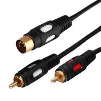 Шнур DIN 5PIN Plug-2 RCA Plug 1.5м (GOLD) Rexant 17-2512