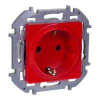 Розетка 1-м СП Inspiria 16А 250В 2P+E защ. шторки красн. IEK 673734