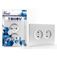 Розетка 2-м СП Pixel 16А IP20 без заземл. в сборе бел. TOKOV ELECTRIC TKE-PX-R2F-C01