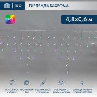 Гирлянда светодиодная Бахрома (Айсикл) 4,8х0,6м 176 LED RGB прозрачный ПВХ IP65 свечение с динамикой 230В нужен контроллер 245-908 NEON-NIGHT