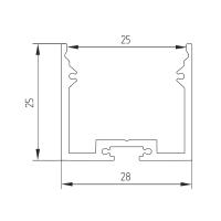 Профиль для светодиодной ленты Geniled накладной + подвесной  28x25x2000 М28
