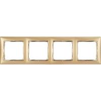 Рамка 4-м Valena горизонт. матов. зол. IEK 770304