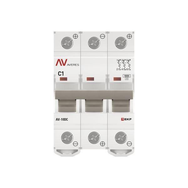 Выключатель автоматический 3п C 1А 10кА AV-10 DC AVERES EKF mcb10-DC-3-01C-av