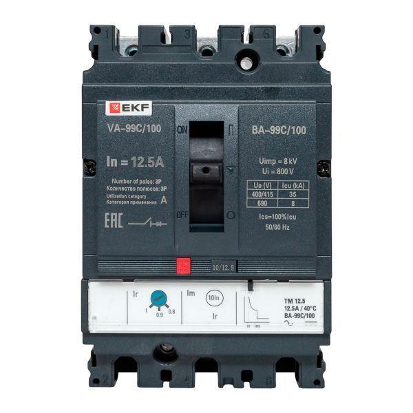 Выключатель автоматический 3п 100/12.5А 36кА ВА-99C Compact NS PROxima EKF mccb99C-100-12.5