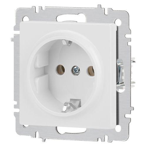 Розетка 1-м СП Accent 6-202-01М 16А IP20 250В 2P+E Schuko бел. матов. Intro Б0063681