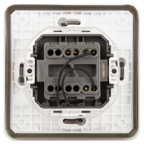 Переключатель Эксперт 11-1527-01 с подсветкой IP55 10АХ-250В СУ бел. Эра Б0063253