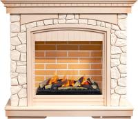 Dimplex Каминокомплект Glasgow - Слоновая кость с патиной/Белый с очагом Cassette 600 LNH-INT (с дровами)