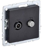 Розетка телевизионная TV/SAT 2-м Brite РТВ/РСп12-БрЧ механизм черн. IEK BR-AF20-O-K02