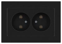 Розетка Accent 6-204-05 2х2P 16А-250В IP20 СУ AL/CU антрацит Intro Б0063465