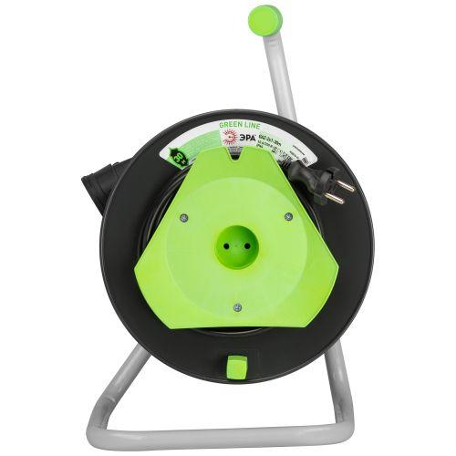 Удлинитель на пластик. катушке 1х30м без заземл. GAZ-2x1-30m Greenline ПВС 2х1 Эра Б0065099