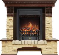 Royal Flame Каминокомплект Pierre Luxe - Темный дуб / Сланец с очагом Fobos FX Black