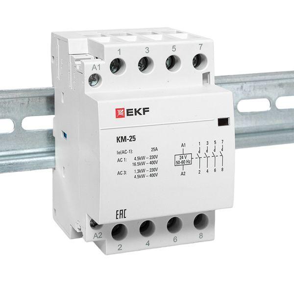 Контактор модульный 4NО 3мод. 24В AC КМ 25А PROxima EKF km-3-25-40-24v