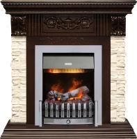 Dimplex Каминокомплект Luxemburg (каменный) - Сланец/Темный дуб с очагом Danville Chrome FB2