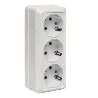 Розетка 3-м ОП Рим 16А IP20 с заземл. бел. EKF ENR16-228-10