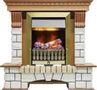 Dimplex Каминокомплект Pierre Luxe - Дуб / Белый (Высота 1020мм) с очагом Danville Antique Brass FB2