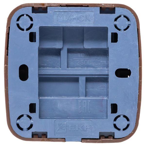 Выключатель 2-кл. 2п ОП Минск 10А IP20 темн. дерево EKF EGV10-023-40