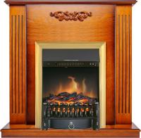 Royal Flame Каминокомплект Lumsden - Дуб антик с очагом Fobos FX Brass