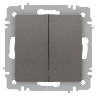 Переключатель Accent 6-107-09 двойн. 10А-250В IP20 СУ AL/CU титан Intro Б0063572