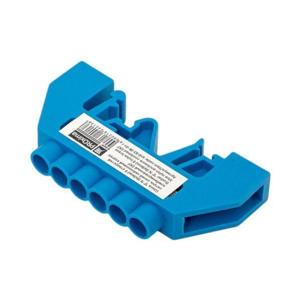 Шина нулевая N 6х9 6 отвер. латунь син. нейл. корп. комбинир. розн. стикер EKF sn0-63-06-dn-r