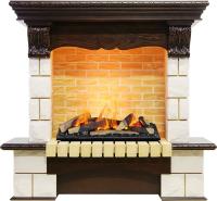 Dimplex Каминокомплект Pierre Luxe угловой - Темный дуб / Шампань (Высота 1035мм) с очагом Cassette 600 LNH-INT (с дровами)