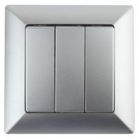 Выключатель 3-кл. СП Solo 4-106-03 10А 250В IP20 алюм. Intro Б0053603