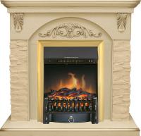 Royal Flame Каминокомплект Bern Сланец крупный бежевый / Алебастр темная патина с очагом Fobos FX Brass