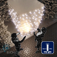 Светодиодная гирлянда Rich LED 10 м, 100 LED, 220 В, соединяемая, влагозащитный колпачок, белая, мерцающая, белый провод,