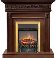 Royal Flame Каминокомплект Valletta - Темный дуб с очагом Fobos FX M Brass