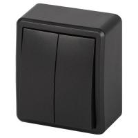 Выключатель 2-кл. ОП Эксперт 11-1204-05 IP20 10АХ-250В антрацит Эра Б0063026