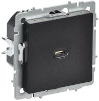 Розетка СП BRITE USB C 65Вт высокоскор. заряд. РЮ12-1-БрЧ черн. IEK BR-U13-065-K02