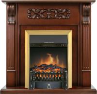 Royal Flame Каминокомплект Venice - Махагон коричневый антик с очагом Fobos FX Brass