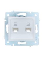 Розетка компьютерная 2-м СП ASTI IP20 RJ45 механизм бел. LEZARD 7081-0288-141