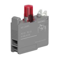 Блок контактный с клеммными зажимами под винт со светодиодом на 9-24В красн. DKC MC-L24RPS