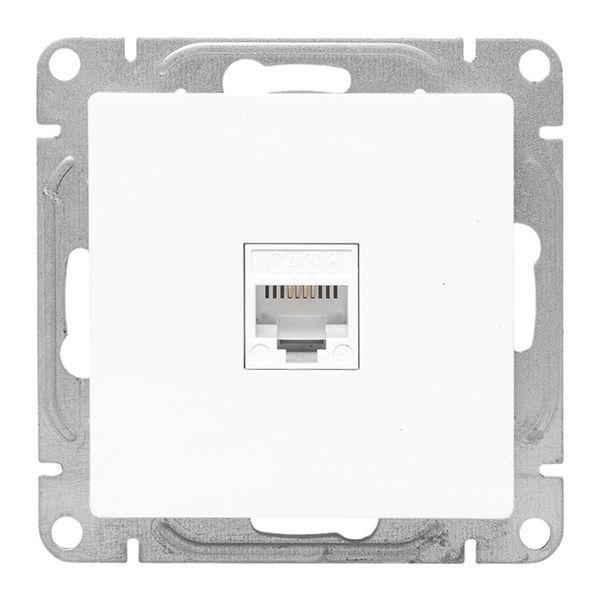 Розетка телефонная 1-м СП Эпика RJ11 механизм бел. EKF UP1-SOW-RJ11