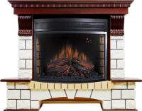 Royal Flame Каминокомплект Pierre Luxe угловой - Темный дуб / Белый (Ширина 1280мм) с очагом Dioramic 28 LED FX