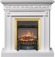 Royal Flame Каминокомплект Valletta - Белый (Ширина 1040 мм) с очагом Fobos FX M Brass