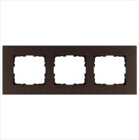 Рамка 3-м G-Metal метал. алюм. корич. Brown Jasmart G1003AZ