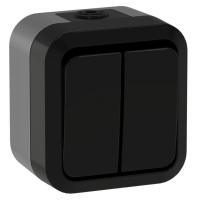 Выключатель проходной 2-кл. ОП TORS 10А IP55 TS125 графит IEK TS-V22-0-10-55-K53